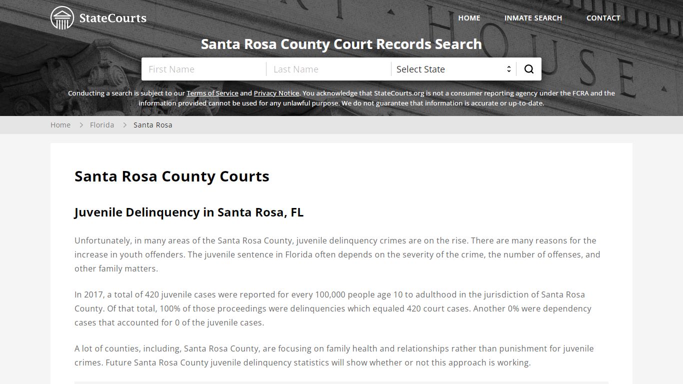 Santa Rosa County, FL Courts - Records & Cases - StateCourts